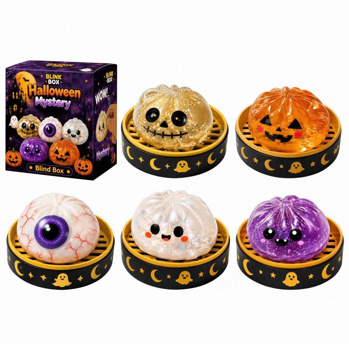 Halloween mystery squishy dumpling blind box packaging