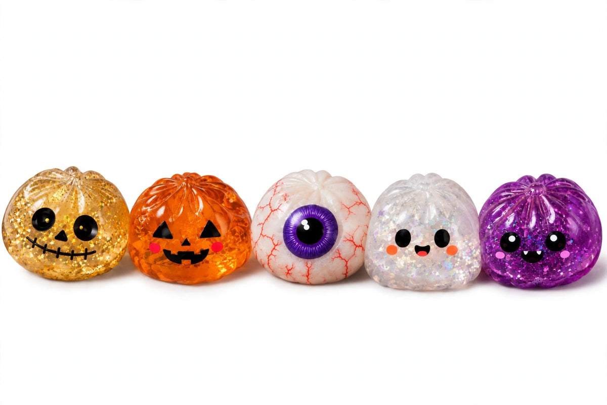 Halloween mystery dumpling squishy blind box — 1 of 5 cute-creepy designs.