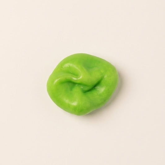 Mini Green Apple Slushy Squishy with soft moldable fine-sand texture, bright green finish, and portable 3 cm size.