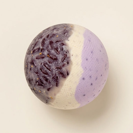 Purple Rice Taro Mochi squishy stress ball with soft cream-based texture, realistic grain filling, low stickiness, and purple taro rice design.